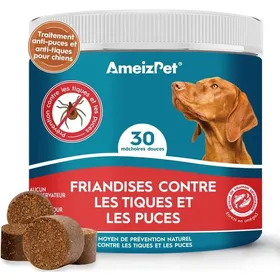 Comparer les prix de Cachet Chien Anti Puces Et Tiques Comprimés Anti-Puces Chien Anti-Tique Prévention Des Puces Pour Chiots Et Chiens Adultes Enzym