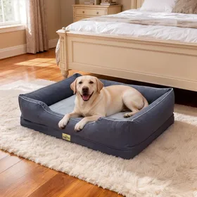 Meilleurs prix pour Panier pour Chien XXL - UNHO - Grande Taille - 111x88cm - Lit Déhoussable et Lavable - Anti-Dérapant - Gris