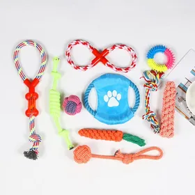 Comparer les prix de Lot de 10 jouets pour chien : idéal pour mâchouiller et rapporter (couleurs aléatoires)