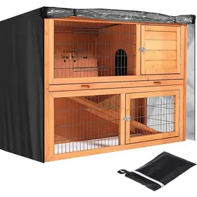 Meilleurs prix pour Housse de protection pour clapier à lapins 122 x 50 x 105 cm protection contre la pluie noire ODIPIE
