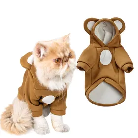 Comparer les prix de Vêtements pour petits chiens avec oreilles dours en peluche pour plus de chaleur