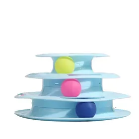 Meilleurs prix pour Jouet interactif pour chat - Phoesky - Plastique durable - 3 couches - Bleu - 25x14x16 cm - Base antidérapante