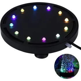 Meilleurs prix pour Bulle daquarium ronde 12 LED RVB multicolores pour aquarium sous-marin lumière à bulles nocturne