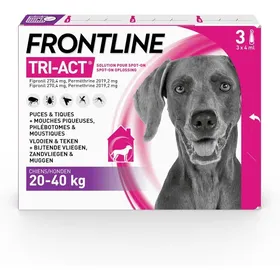 Meilleurs prix pour Tri-Act Chien - Anti Puces Tiques Moustiques Phlébotomes & Mouches Piqueuses - Pour Gros Chien 20 À 40 Kg - Fabriqué En France