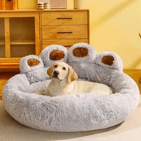 Comparer les prix de Lit pour chien et chatcanapé en forme de patte dours mignonconfortable et confortablelits de couchage pour L 70cmLight Grey