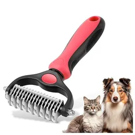 Comparer les prix de Brosse de toilettage pour animaux de compagnie peigne râteau pour sous-poil de chien et chat taille L UISAVE