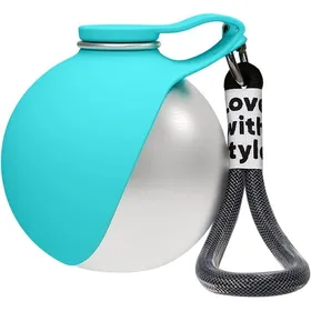 Meilleurs prix pour Gourde Sphérique Bleue en Acier Inoxydable 304 285 ml avec Lanière et Bol Pliable pour Chien