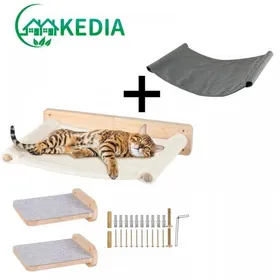 Comparer les prix de KEDIA.Mur d’Escalade pour Chats, 61*40*15cm, Étagère Murale pour Chats Perchoirs Chat Sautant Plate-Forme Tremplin Escalier