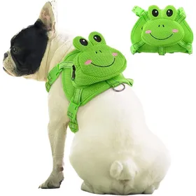 Comparer les prix de Sac à dos pour chien harnais anti-traction avec sacoche sac à dos en forme de grenouille pour petits et moyens chiens