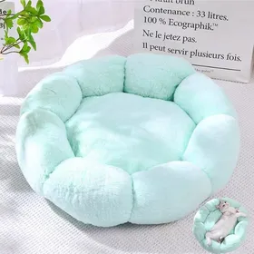 Comparer les prix de Panier Chien Peluche Coussin Chien Lit pour Chat Forme Fleur Coussin Chat Lavable Peluche Animale Vert tendre 50cm CORBEILLE
