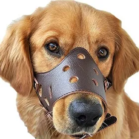 Meilleurs prix pour Taille L Anti-Aboiement Muselière Cuir Réglable pour Chiens écorce contrôle Muselière Anti Morsure pour Grands Moyenne ma MUSELIERE