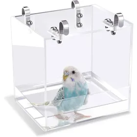 Meilleurs prix pour Baignoire pour oiseaux - MHY® - Avec crochets de suspension - 11x13x13 cm - Acrylique épais - Non toxique