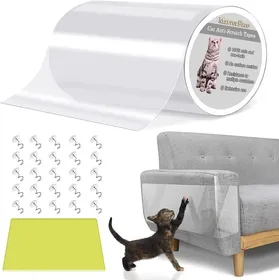 Meilleurs prix pour Protection Canape Chat Anti Griffe Protections 20cm x 5m Anti Rayures pour Meubles avec 25 Vis,Transparent Autocollant Rouleau