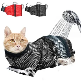 Comparer les prix de Sac de lavage pour chat - Ajustable - Respirant - Anti-griffures - Toilettage et bain - Polyester - Noir