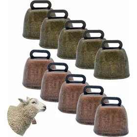 Comparer les prix de 10PCS Vache Cheval Mouton Pâturage Cuivre Cloche de Vache Mouton Vache Cloches Clochette Vintage Bronze Cloche en Bronze pour Port