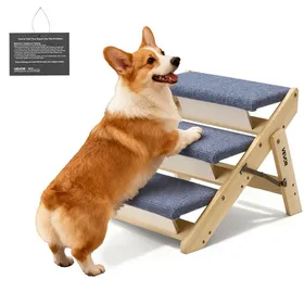 Comparer les prix de Escalier pour Chien Pliable-VEVOR-3 Marches pour Chien pour Canapé Lit Voiture Chats Chiens Animaux de Compagnie Jusquà 68 kg