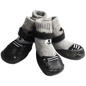Comparer les prix de Chaussettes antidérapantes pour chien, bottes imperméables pour chien, chaussures en coton pour animaux de compagnie, protège-pa