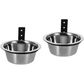 Comparer les prix de Lot de 2 gamelles surélevées à fixation murale en acier inoxydable pour nourriture et eau avec support pour chiens et chats