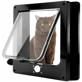 Meilleurs prix pour Chatière chatière magnétique à 4 voies facile à installer chatière coulissante manuelle sur mur/bois/porte UPVC (Noir L) YYV
