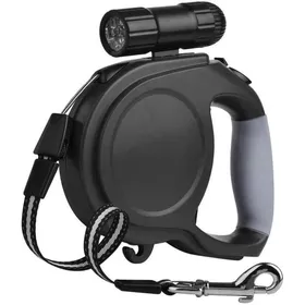 Meilleurs prix pour Laisse de Chien Rtractable Laisse pour Chien Enrouleur Ruban Solide en Nylon 5 M avec Lampe de Poche