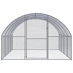 Meilleurs prix pour &Mode Enclos Maison poules - Poulailler dextérieur - 3x4x2 m Acier galvanisé Sale635280