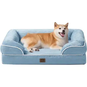 Comparer les prix de Panier orthopédique pour chien - JOZSI -Panier XL Déhoussable Lavable Coussin Mémoire de Forme Imperméable Bleu Clair