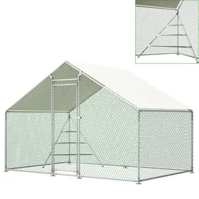 Meilleurs prix pour Enclos poulailler 6m² parc grillagé 3x2x2m en métal avec grille descalade intégréeserrure de sécurité et tissu PE imperméable