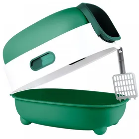 Meilleurs prix pour Bac à litière pour Chat avec pelle et 1 sachet déodorant - ERROLVES - Vert - Maison de toilette en PP - 40*39*56 CM