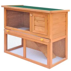 Comparer les prix de BEAU Cage à lapins cottage - Clapier d'extérieur - Enclos pour petits animaux 1 porte Bois mode270781
