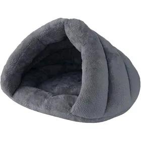 Meilleurs prix pour Panier pour Chat Chien Sac Couchage Chat Panier Rond en Peluche Douce pour Fond antidérapant Nid Chaud Gris 50*40*30cm CORBEILLE