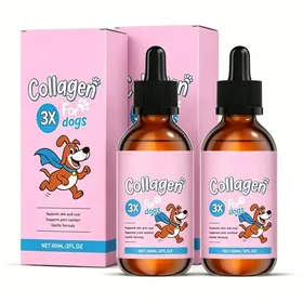 Meilleurs prix pour Complément de Collagène Liquide pour Chiens Soutien à la Peau au Pelage aux Articulations et à la Mobilité - Lot de 2 REPULSIF