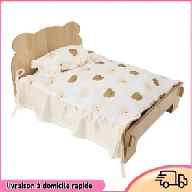 Meilleurs prix pour Grand Lit de Chien en Bois Cadre en Bois Structure Renforcée Lit Habitat de Couchage pour Chat pour Chats Lapins Petits Animaux