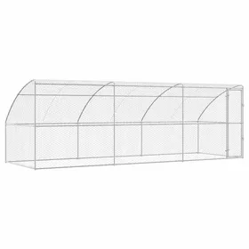 Comparer les prix de Chenil en acier galvanisé - vidaXL - Argent métallique - 600x200x200 cm - Système de loquet verrouillable