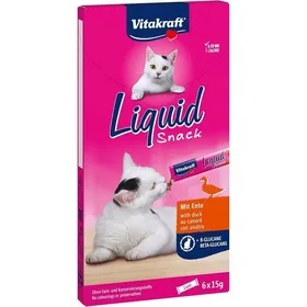 Meilleurs prix pour Friandises pour chats - YUMI MAZAO - Vitakraft Liquid Snack - Canard - Bêta-glucanes - Sachets individuels