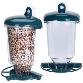 Comparer les prix de Mangeoire pour oiseaux avec ventouse - ProGarden - 23 cm - 2 pièces - Transparent - Vert foncé - Facile à installer