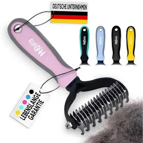 Meilleurs prix pour Brosse démêlante pour chiens - VETOBIOL - Poils longs et sous-poil - Acier inoxydable - Poignée en caoutchouc - Rose
