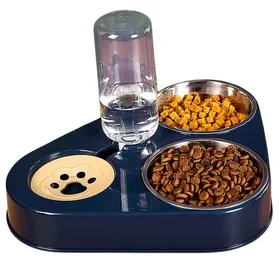 Meilleurs prix pour Gamelle double en acier inoxydable pour chats gamelle dalimentation 3 en 1 pour chats