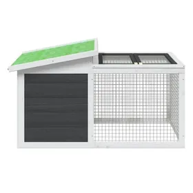 Meilleurs prix pour Clapier rustique - vidaXL - bois de pin massif contreplaqué - gris blanc vert - 1005 x 54 x 55 cm - hydrofuge ido84u893