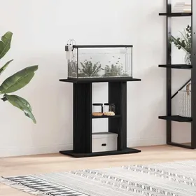 Meilleurs prix pour Noir Support daquarium(1 pc) - Armoire de couloir - en chêne noir 60 x 30 x 60 cm Bois dingénierie A2275