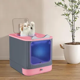 Comparer les prix de YIPEEMA. BAC À LITIÈRE POUR CHAT STÉRILISÉ TOILETTES POUR CHAT ROSE 445*345*365CM.