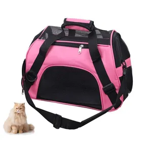 Meilleurs prix pour Sac de transport animaux de voyage - à main/l’épaule respirant en tissu imperméable pour chien/chat jusqu’à 5 kg - Rose Étiquette