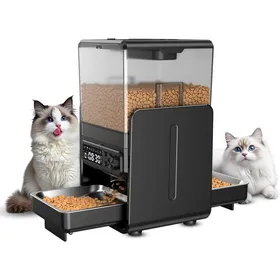 Comparer les prix de Distributeur automatique de nourriture pour chat - ZGEER - 5L/20 tasses - Pour 2 chats - Bols réglables