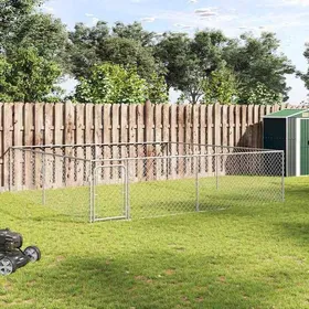 Meilleurs prix pour SALE 2026 Parc pour chien Argent - Chenil extérieur pour chiens Acier galvanisé 4x4x1 m PRO872139449