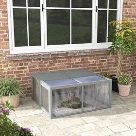 Meilleurs prix pour Clapier à lapins cage lapin pliable avec poignée dessus ouvrable pour 2 à 3 lapins cochons dinde 110 x 105 x 50 cm gris