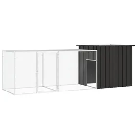 Meilleurs prix pour Poulailler en acier galvanisé - Happiness - Anthracite - 300x91x100 cm - Porte 465x745 cm