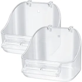 Comparer les prix de 2 Pièces Baignoire à Oiseaux Suspendue Oiseau Bain Bird Bath Douche Baignoire Cage de Nettoyage de Bain pour Douche à Oiseaux Pe