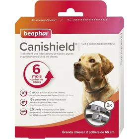 Meilleurs prix pour Canishield 104 G – Lot De 2 Colliers Médicamenteux Antiparasitaires Pour Grands Chiens – Substance Active : Deltaméthrine - Agit
