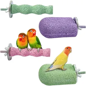 Meilleurs prix pour Ensemble de 4 pierres à bec pour oiseaux - Perchoir pour cage à perroquet - Repos pour oiseaux - Bâtonnet pour aiguiser les griffes