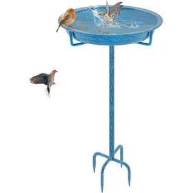 Comparer les prix de Bain-Abreuvoir et Mangeoire pour Oiseaux Extérieur - 92CM en Fonte Métallique - Design Vintage Bleu