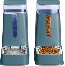 Meilleurs prix pour Distributeur De Nourriture Pour Chat Et Distributeur D'Eau Avec Bols En Acier Inoxydable Pour Chiens De Petite,Moyenne Et Grande T
